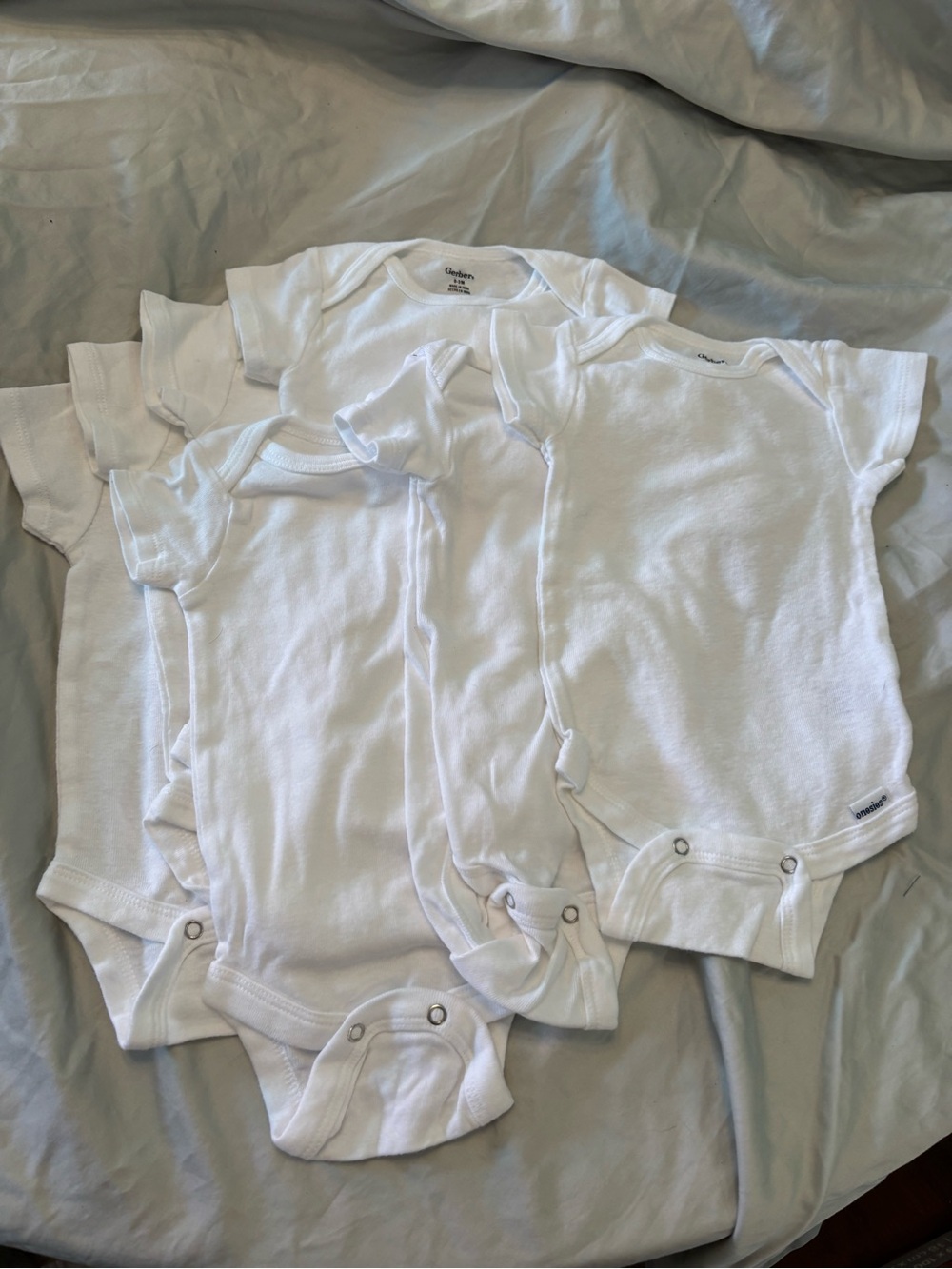 Gerber White Short-Sleeve Baby Onesies - 7 Pack